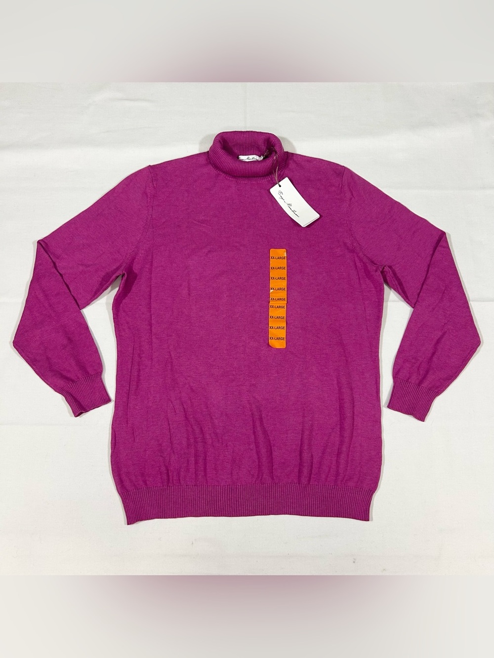 NWT Enzo Mantovani Womens Sz XXL Pima Cotton Turtle Neck Ribbed Sweater L/S Pink